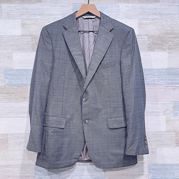 Samuelsohn Tweed Blazer Sport Coat Gray 2 Button Wool Super 110s Mens 40R - Picture 1 of 8